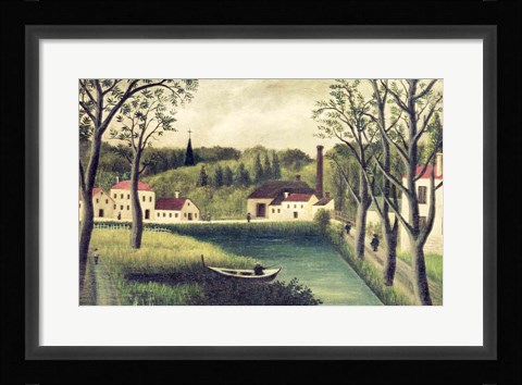 Framed Landscape with a Fisherman Print