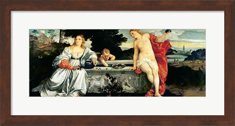 Framed Sacred and Profane Love, c.1515 Print