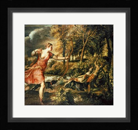 Framed Death of Actaeon Print