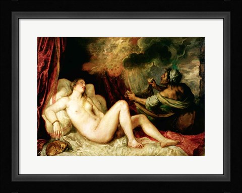 Framed Danae Receiving the Shower of Gold Print