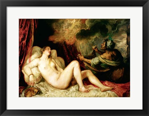 Framed Danae Receiving the Shower of Gold Print