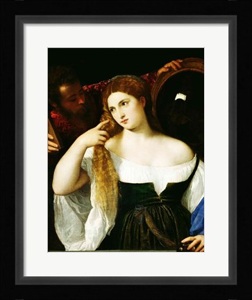 Framed Portrait of a Woman at her Toilet Print