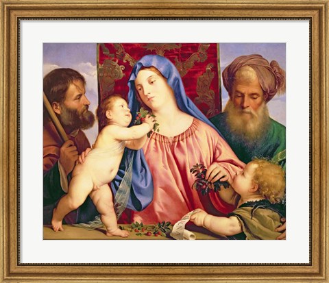 Framed Madonna of the Cherries with Joseph Print