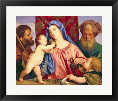 Framed Madonna of the Cherries with Joseph Print