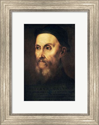 Framed Portrait of John Calvin Print