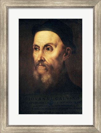 Framed Portrait of John Calvin Print