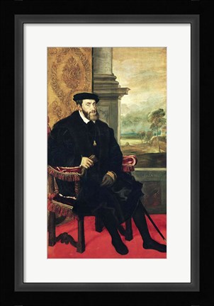 Framed Seated Portrait of Emperor Charles V Print