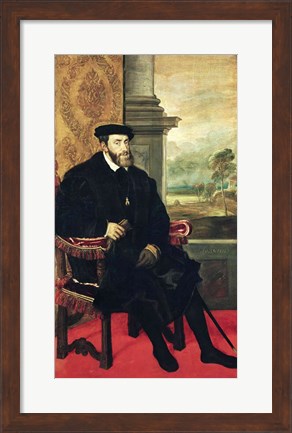 Framed Seated Portrait of Emperor Charles V Print