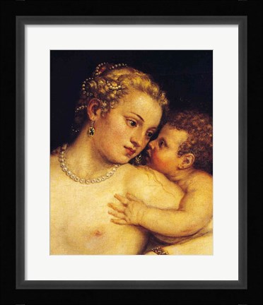 Framed Venus Delighting herself with Love and Music, 1545 Print