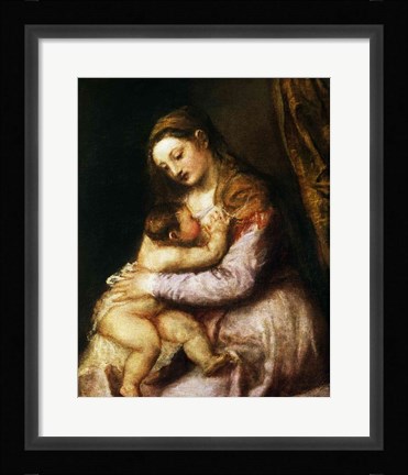 Framed Virgin and Child Print