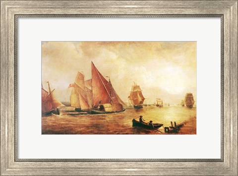 Framed Estuary of the Thames and the Medway Print