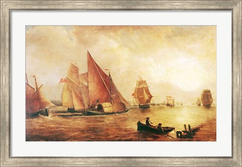 Framed Estuary of the Thames and the Medway Print