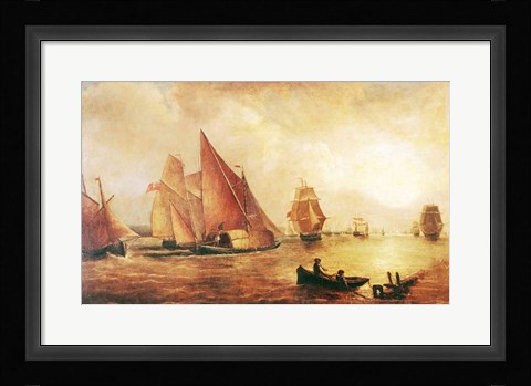 Framed Estuary of the Thames and the Medway Print