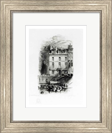 Framed Napoleon&#39;s Lodgings on the Quai Conti Print
