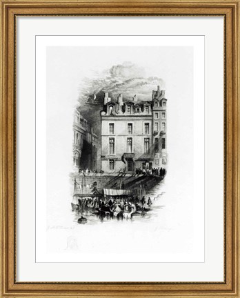 Framed Napoleon&#39;s Lodgings on the Quai Conti Print
