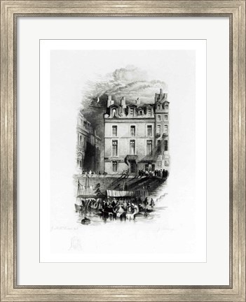 Framed Napoleon&#39;s Lodgings on the Quai Conti Print