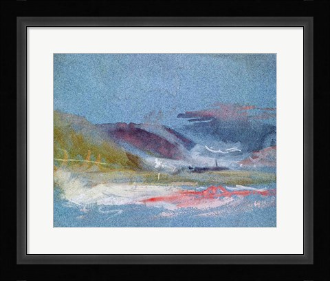 Framed River bank, c.1830 Print