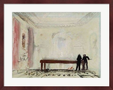 Framed Billiard players at Petworth House, 1830 Print