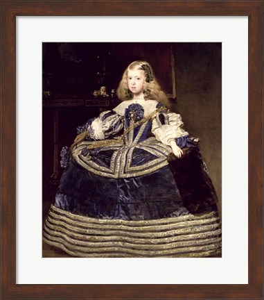 Framed Infanta Margarita in Blue, 1659 Print