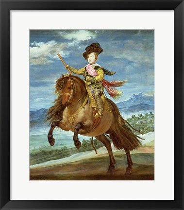 Framed Prince Balthasar Carlos on horseback Print