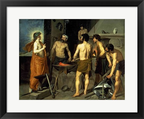 Framed Forge of Vulcan, 1630 Print