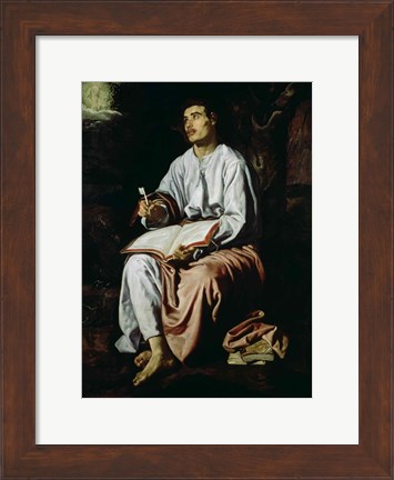 Framed St. John the Evangelist on the Island of Patmos Print