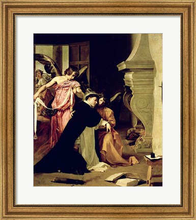 Framed Temptation of St.Thomas Aquinas Print