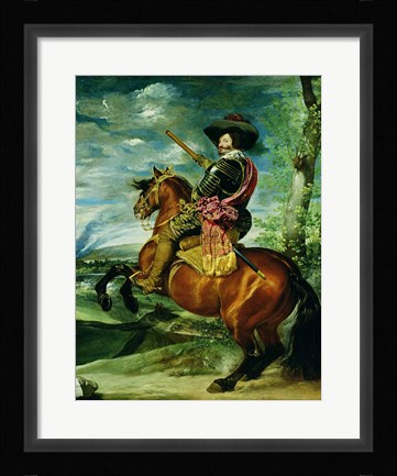 Framed Equestrian Portrait of Don Gaspar de Guzman Print
