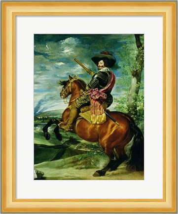 Framed Equestrian Portrait of Don Gaspar de Guzman Print