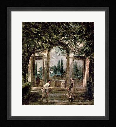Framed Gardens of the Villa Medici in Rome Print