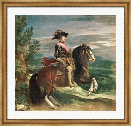 Framed Equestrian Portrait of Philip IV Print