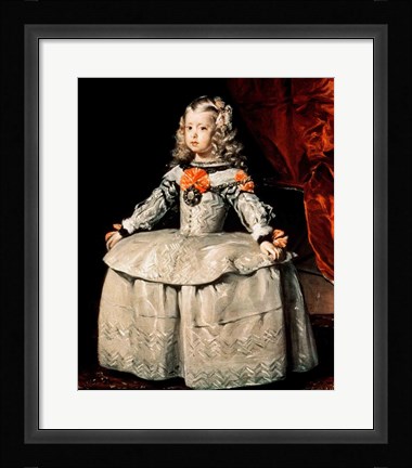 Framed Portrait of the Infanta Margarita (standing) Print