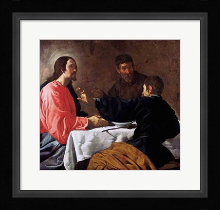 Framed Supper at Emmaus, 1620 Print