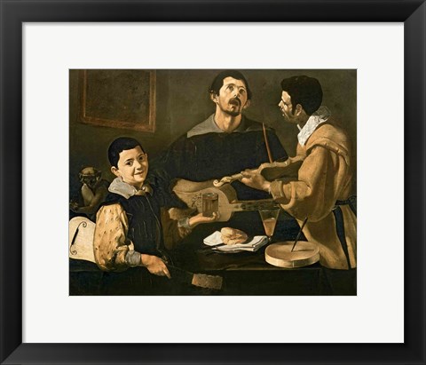 Framed Three Musicians, 1618 Print