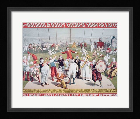 Framed Poster advertising the Barnum and Bailey Greatest Show on Earth Print