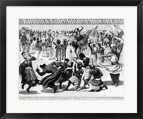 Framed Poster Advertising, 'The Barnum and Bailey Greatest Show on Earth Print