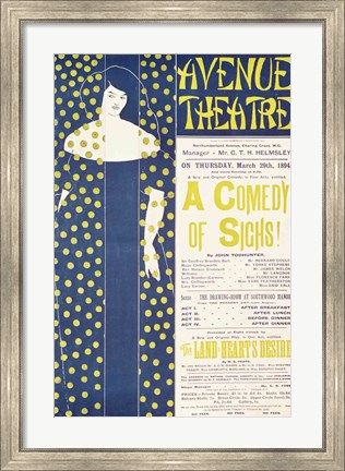 Framed Poster advertising 'A Comedy of Sighs' Print