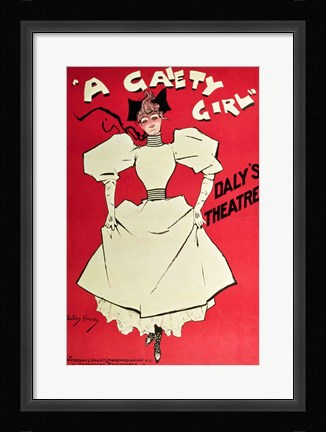 Framed Poster advertising 'A Gaiety Girl' at the Daly's Theatre, Great Britain Print