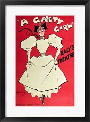 Framed Poster advertising 'A Gaiety Girl' at the Daly's Theatre, Great Britain Print
