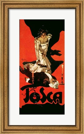 Framed Poster advertising a performance of Tosca, 1899 Print