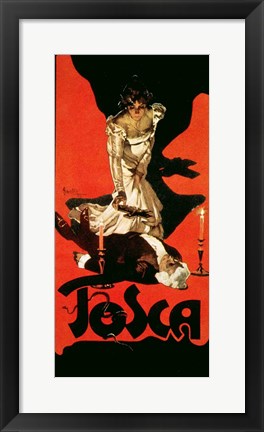 Framed Poster advertising a performance of Tosca, 1899 Print