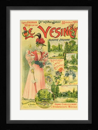 Framed Poster for the Chemins de Fer de l'Ouest to Le Vesinet Print