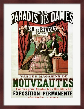 Framed Poster advertising &#39;Au Paradis des Dames&#39; Print