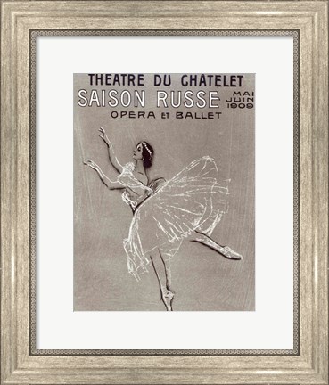 Framed Poster for the &#39;Saison Russe&#39; at the Theatre du Chatelet, 1909 Print