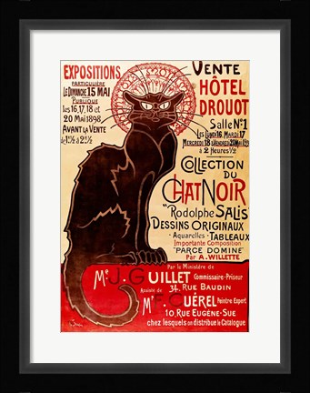 Framed Poster advertising an exhibition of the 'Collection du Chat Noir' Cabaret Print