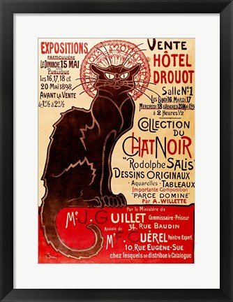 Framed Poster advertising an exhibition of the 'Collection du Chat Noir' Cabaret Print