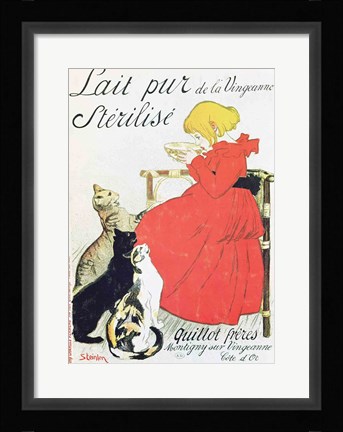Framed 'Pure Sterilised Milk from La Vingeanne' Print