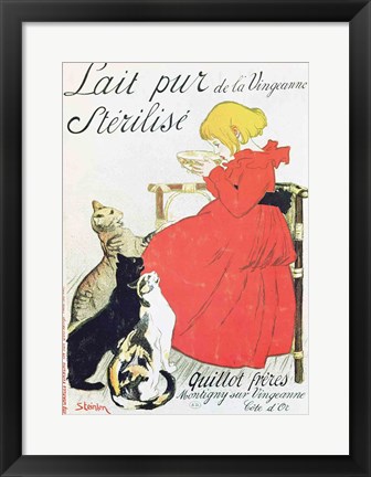 Framed 'Pure Sterilised Milk from La Vingeanne' Print