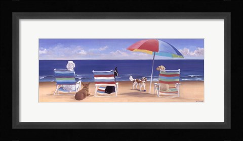 Framed Beach Chair Tails I Print