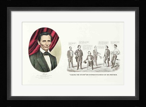 Framed Hon. Abraham Lincoln, 16th President of the United States, 1860 Print